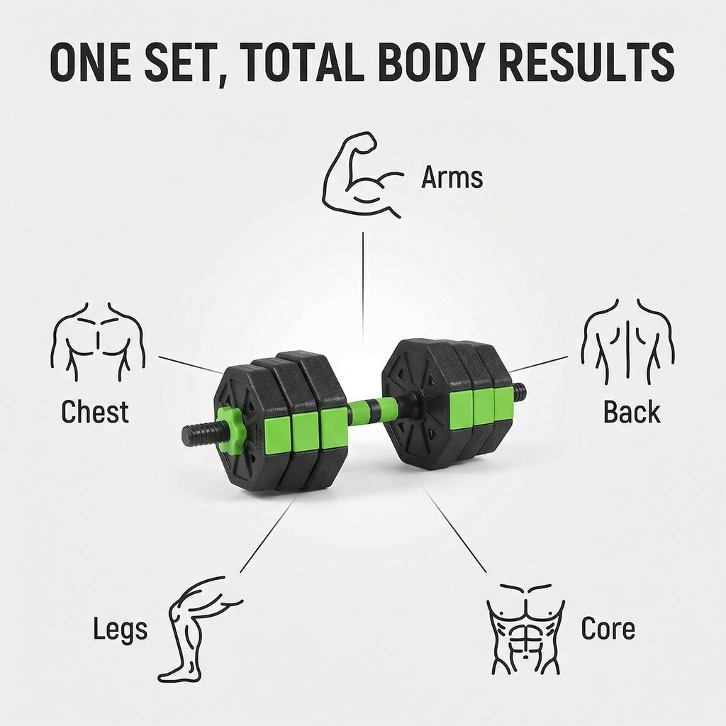 Adjustable Weight Set 88Lbs, 4-in-1 Dumbbell Set and Barbell Weight Set for Home Gym, Converts to Kettlebell & Push-Up Stand, Free Weights Dumbbells Set for Men & Women Full Body Workout