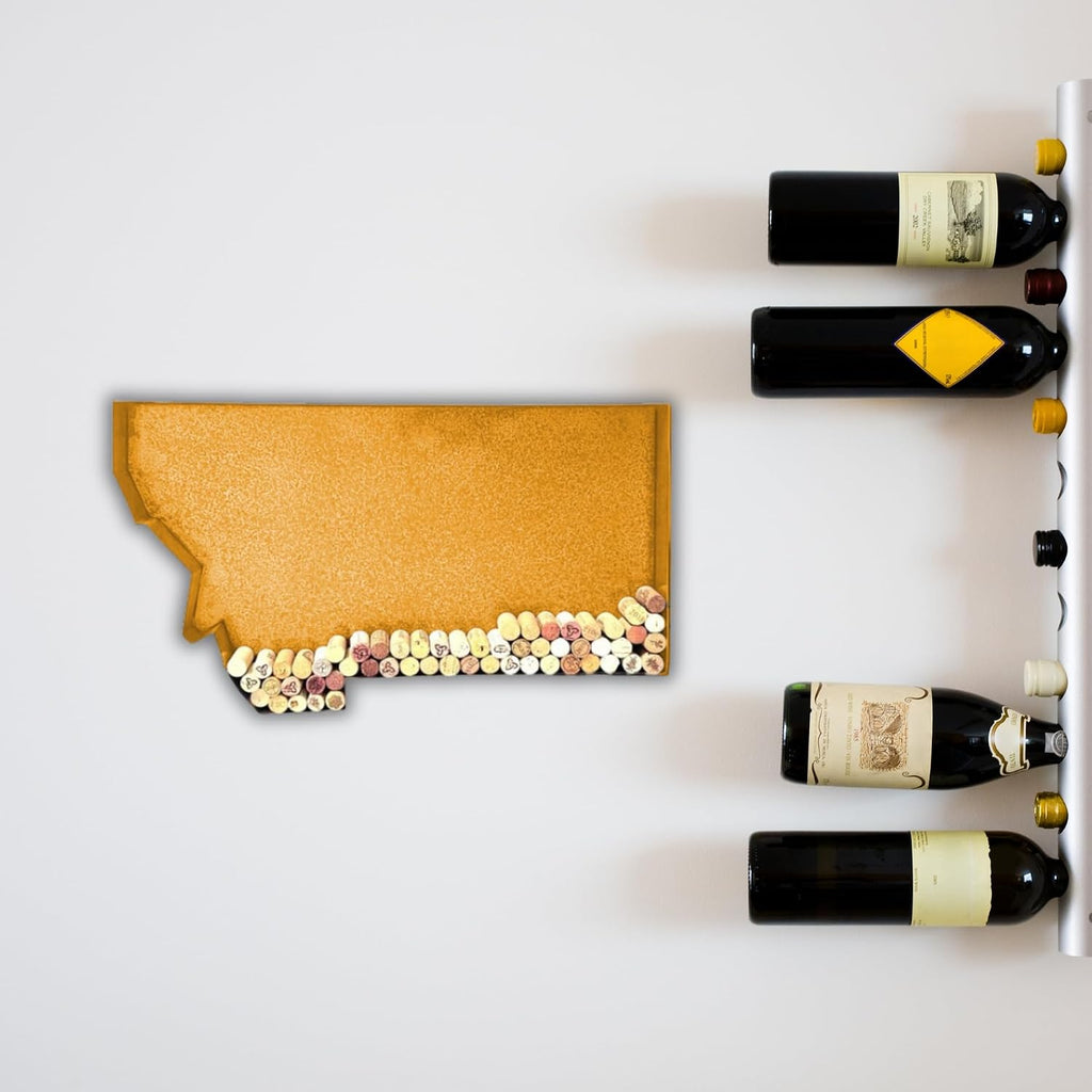 NEONSİGN Montana State Map Wine Cork Holder Metal Montana Decor Sign Wine Bar Pub Home Decoration (Gold, 36 inch)