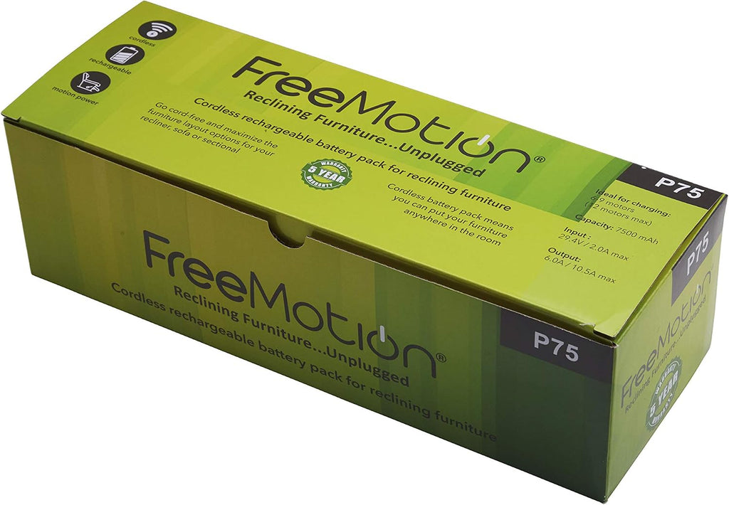 FreeMotion P75 7500 mAh Rechargeable Battery Pack for Sofa, Sectional, and Furniture Power Recliners with Power Supply