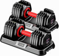 Adjustable Dumbbell Set, 10-in-1 25LB/55LB Ajustable Dumbbells with Safe Locking System, Enclosed Storage Tray, 1 Sec Fast Adjustment, Comfortable Non-Slip Textured Grip, Suitable for Home Gym Workouts Men and Women