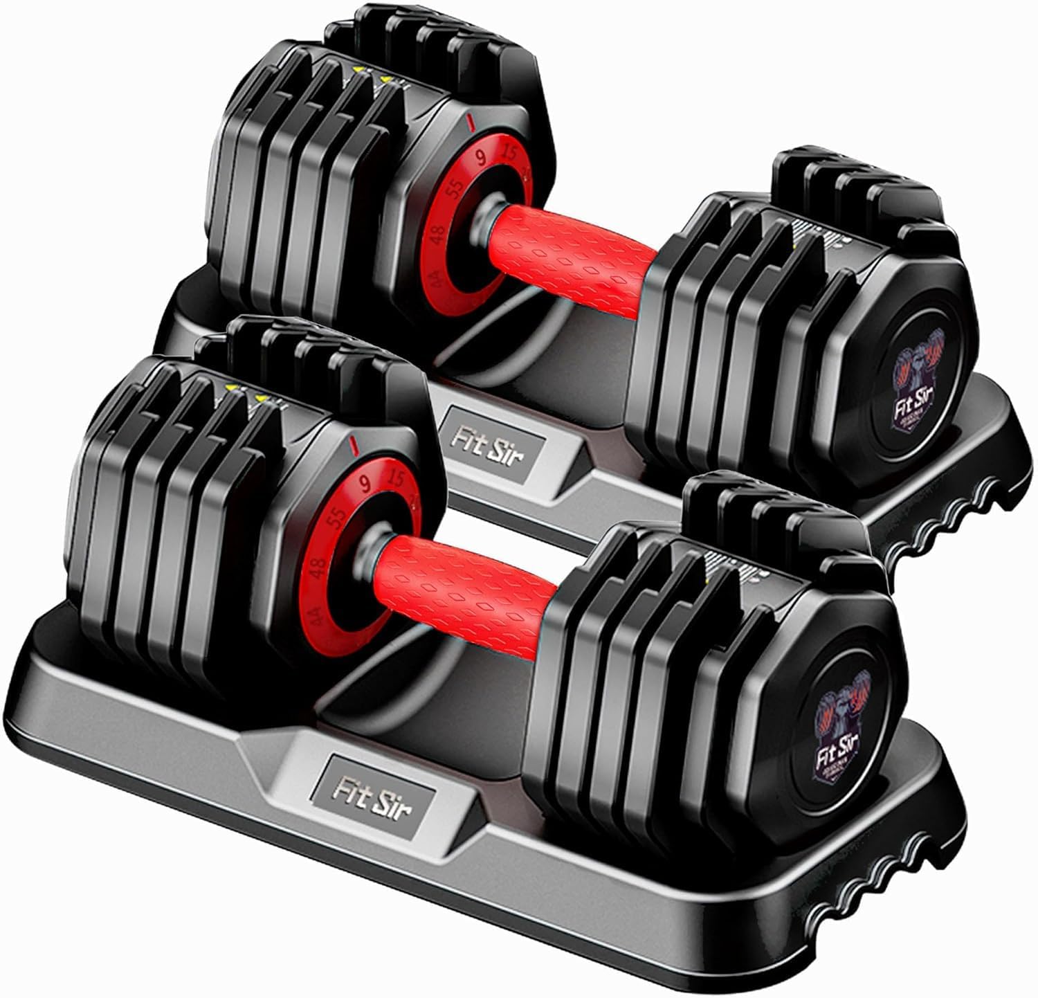 Adjustable Dumbbell Set, 10-in-1 25LB/55LB Ajustable Dumbbells with Safe Locking System, Enclosed Storage Tray, 1 Sec Fast Adjustment, Comfortable Non-Slip Textured Grip, Suitable for Home Gym Workouts Men and Women