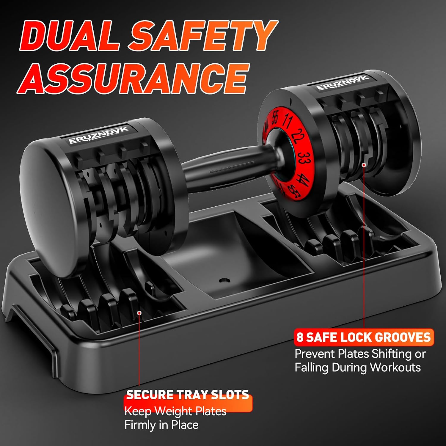 25/55lb Pair Adjustable Dumbbell Set, Adjustable Dumbbells Set of 2, 5 in 1/10 in 1 Free Weights Dumbbells Set with Anti-Slip Texture Handle, Weight Set For Home Gym Suit both Men and Women