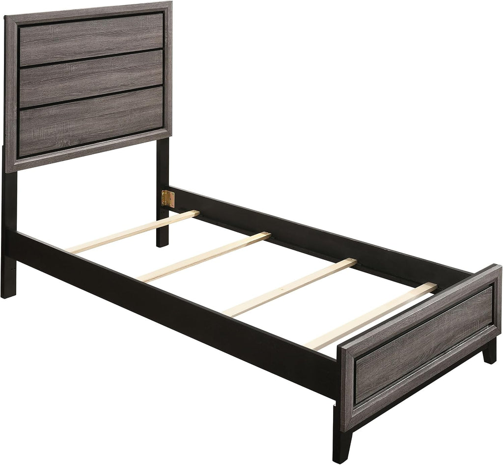 Coaster Home Furnishings Watson Transitional 5-Piece Bedroom Set Twin Size Panel Bed Frame 57-inch Headboard Grey Oak 212421T-S5