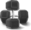 WF Athletic Supply Rubber Coated Solid Steel Cast-Iron Pair Dumbbells, Rubber Hex Dumbbells, Hex Weights Dumbbells for Muscle Toning, Full Body Workout, Home Gym Dumbbells, Pair