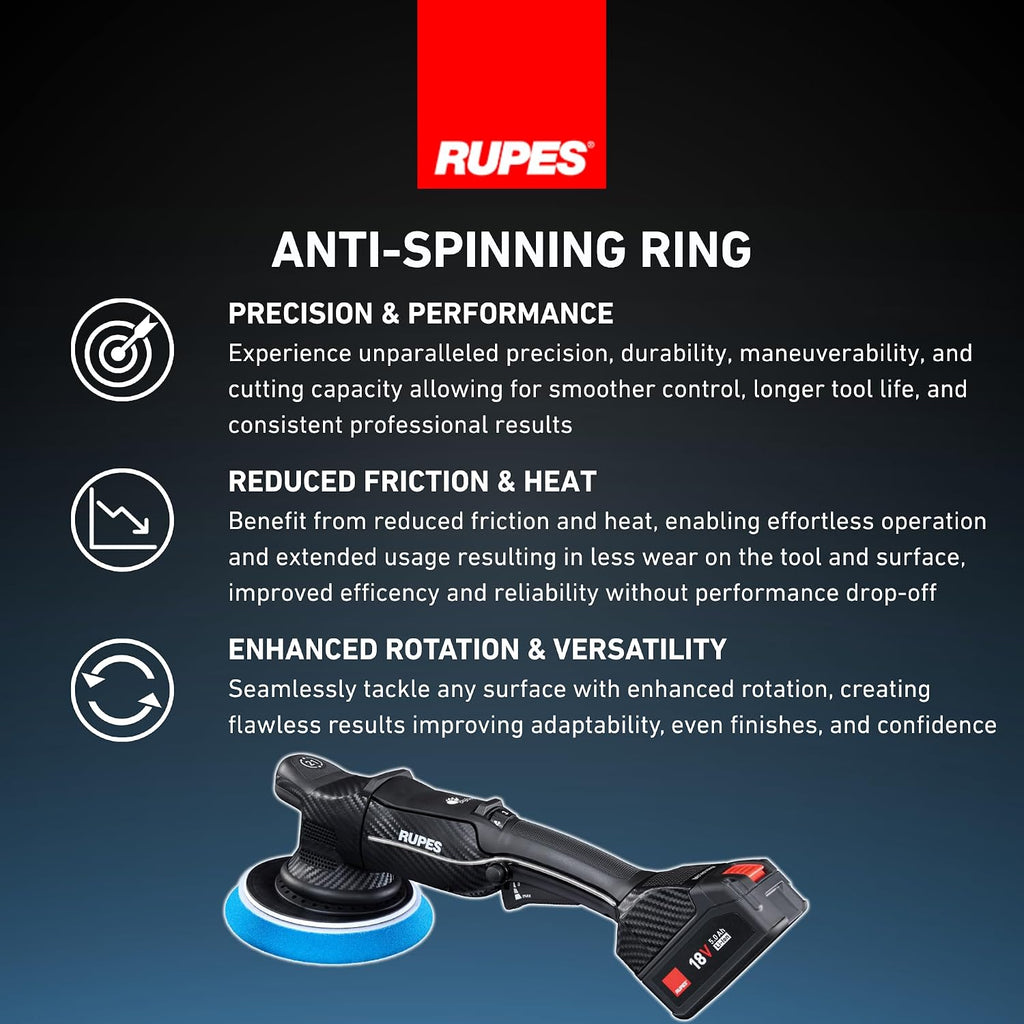 RUPES BigFoot HLR21 Random Orbital Basic Polishing Kit | Includes Dual Charger, 2 Batteries, D-A Compounds, Foam Pads & Wool Pads | Compact Ergonomic Design | Extended Battery Life