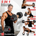 Adjustable dumbbell set, 20/30/45/70/90lbs Free Weight Set with Connector, 5 in1 Multi-Function Dumbbells Set Used as Barbell & Kettlebell, Push up Stand, Fitness for Home Gym Suitable Men/Women