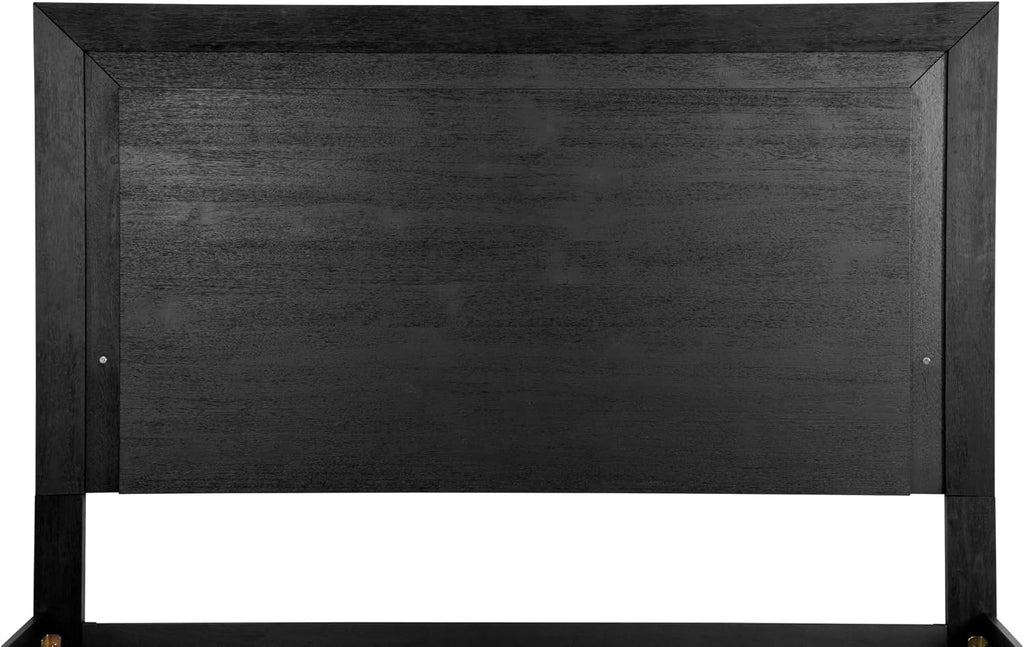 Furniture of America Lyle Modern Solid Wood 3-Piece Bedroom Collection with Queen Bed Frame and Nightstand Set of 2, Includes LED Light Headboard, Box Spring Required, Black
