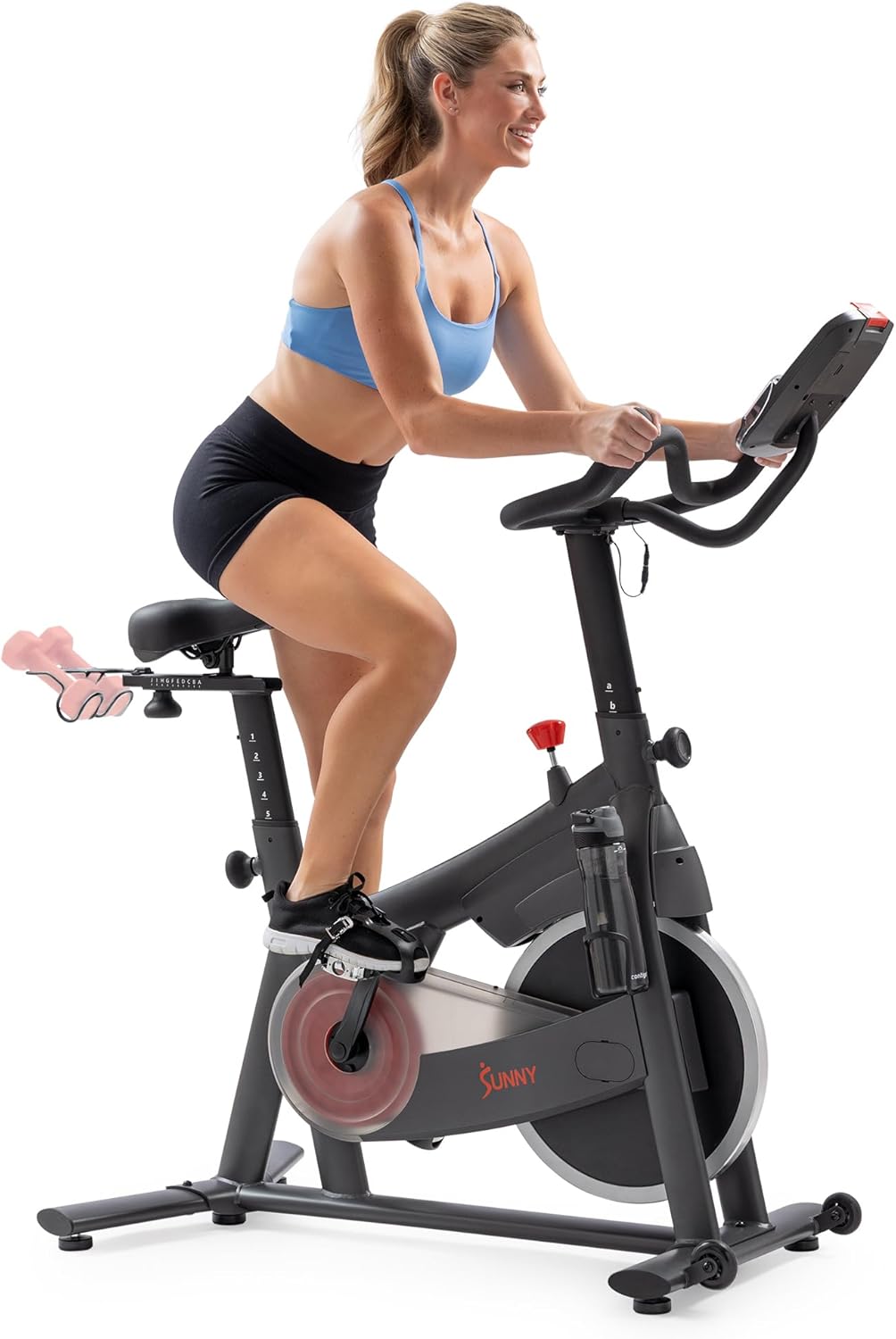 Sunny Health & Fitness Smart Magnetic Indoor Cycling Bike, Stationary Exercise Cardio Equipment, Free SunnyFit Training App