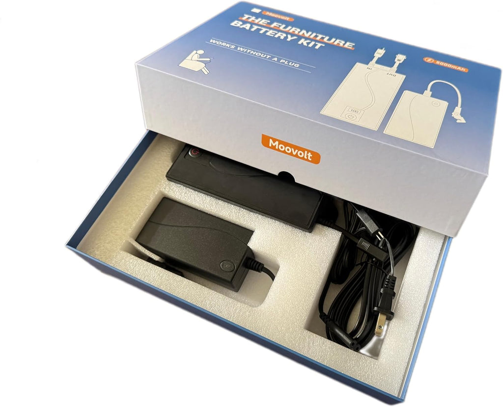 5000mAh Universal Battery Pack for Reclining Furniture, Rechargeable Wireless Power Supply Fits Furniture with 2-Pin Connection, Batteries for Electric Sofas, Couch, Power Recliner Chair