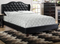 1pc King Size Bed Set Curved Headboard Button Tufted Upholstered Bedroom Furniture Black