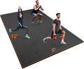 Large Exercise Mat 8'x5'|12'x6'|6'x4'|6'x2' Workout Mat for Home Gym Mats Exercise Heavy Duty Gym Flooring Fitness Mat Large Yoga Mat Cardio Mat for Weightlifting, Jump Rope, MMA, Shoe-Friendly