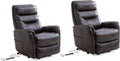 Parker Living Gemini - Truffle Power Lift Recliner Two Pack Adjustable Articulating Headrest Electric Reclining Chairs with 90% Polyester 10% PU Durable Upholstery