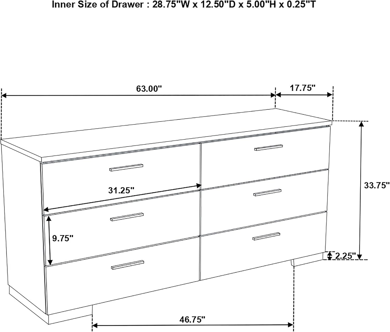 Coaster Home Furnishings Felicity Contemporary 4-Piece Bedroom Set Full Size LED Panel Bed Frame 49-inch Headboard White High Gloss 203500F-S4