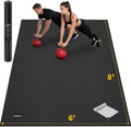 CAMBIVO Large Exercise Mat for Home Workout, 8'x6'/7'x5'/6'x4' (7 mm) Extra Thick Exercise Mat for Home Gym, Shoe-Friendly, Non-Slip Gym Mat for Jump Rope, Weights, Cardio, Fitness