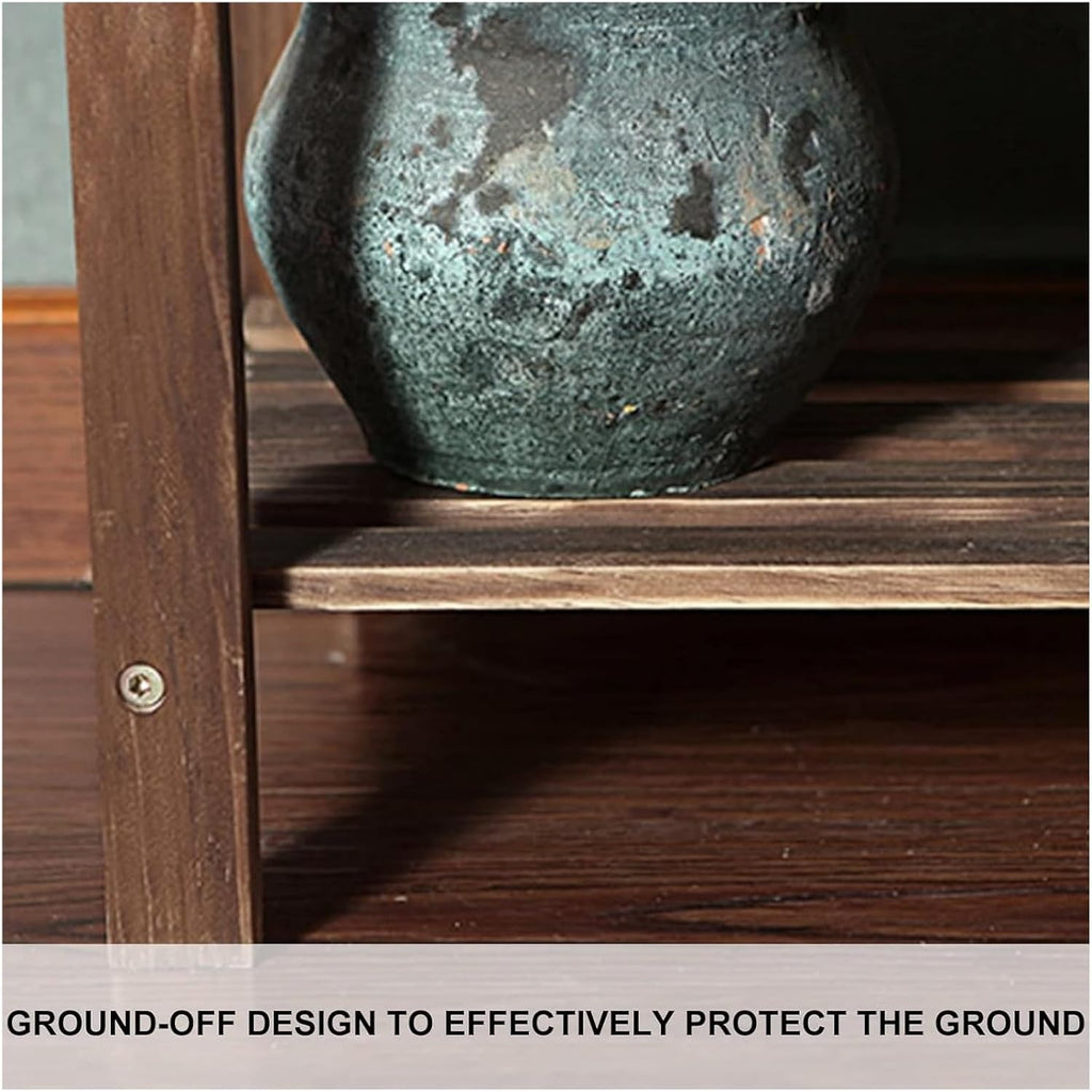 Potting Bench Table,Garden Potting Table, Plant Stand Wooden Outdoor Tiered Plant Shelf 5 TiersLadder Plant Holder Table Plant Pot Stand for Window Garden Balcony Living Room