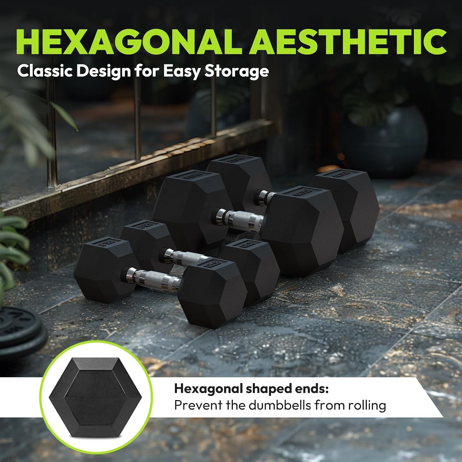 HANDBODE Hex Dumbbell 45-640 lb Set, Rubber Encased Exercise & Fitness Dumbbells for Home Gym, Hand Weights for Strength Training