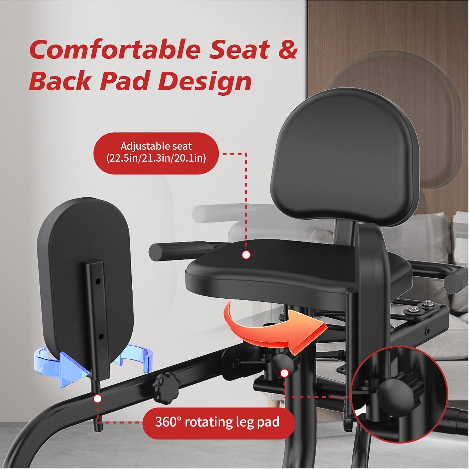 Hip Adduction Abduction Machine by SEWD – Home Gym Inner/Outer Thigh Trainer for Strength Training, Two in One Compact Glute & Thigh Workout Equipment.
