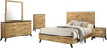 Coaster Home Furnishings Kaywood Mid-Century Modern 5-Piece Bedroom Set Full Size Panel Bed Frame 52-inch Headboard Weathered Brown and Natural Pine 225001F-S5