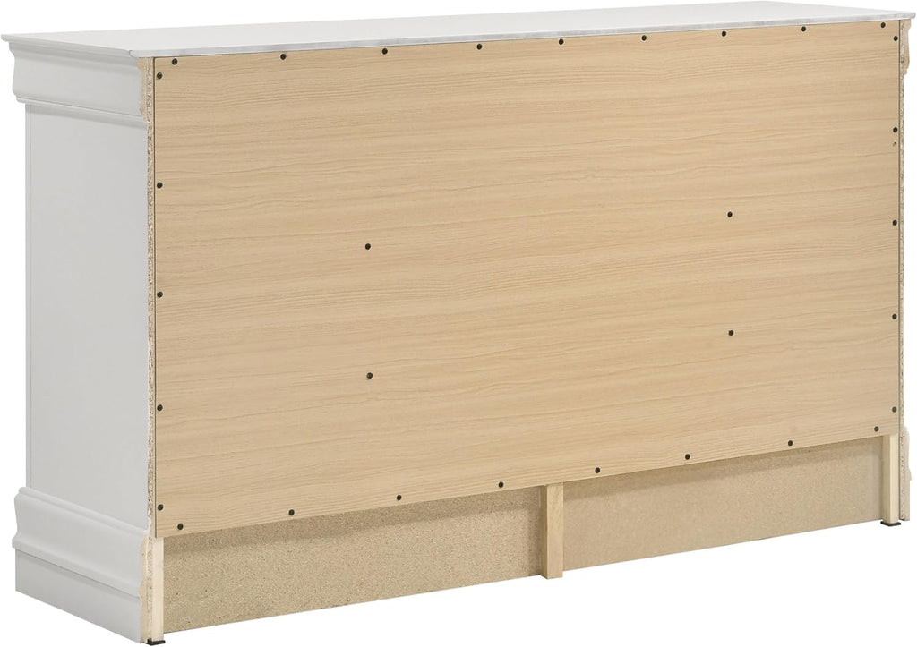 Coaster Home Furnishings Louis Philippe Traditional 4-Piece Bedroom Set Full Size Sleigh Bed Frame 47-inch Headboard White 202441F-S4