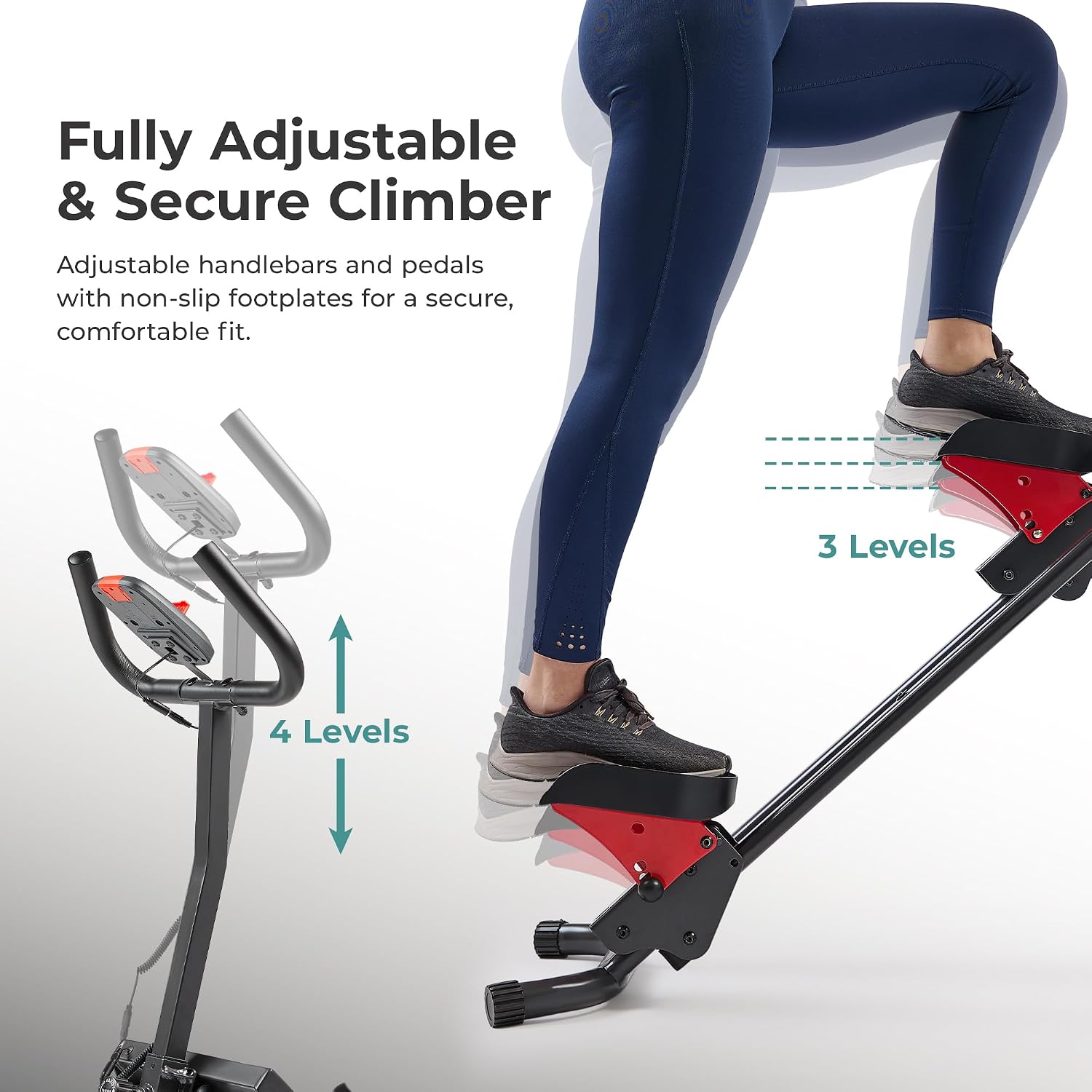 Sunny Health & Fitness Stair Stepper & Climber Exercise Equipment for Home Workout, Compact Cardio Training Machine