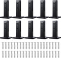 Black Glass Railing Hardware Floor Clamp Kit 10pack, Pool Fence Glass Railing Spigot Clamp, 304 Stainless Steel Glass Balustrade Panels Standoff(Frosted Black,H 20cm/7.9in)