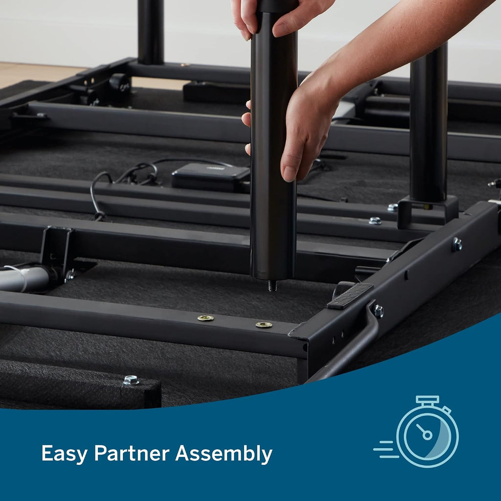 Lucid L150 Adjustable Base – Bed Frame with Head and Foot Incline – Wireless Remote Control – Premium Quiet Motor, Twin XL size, Charcoal