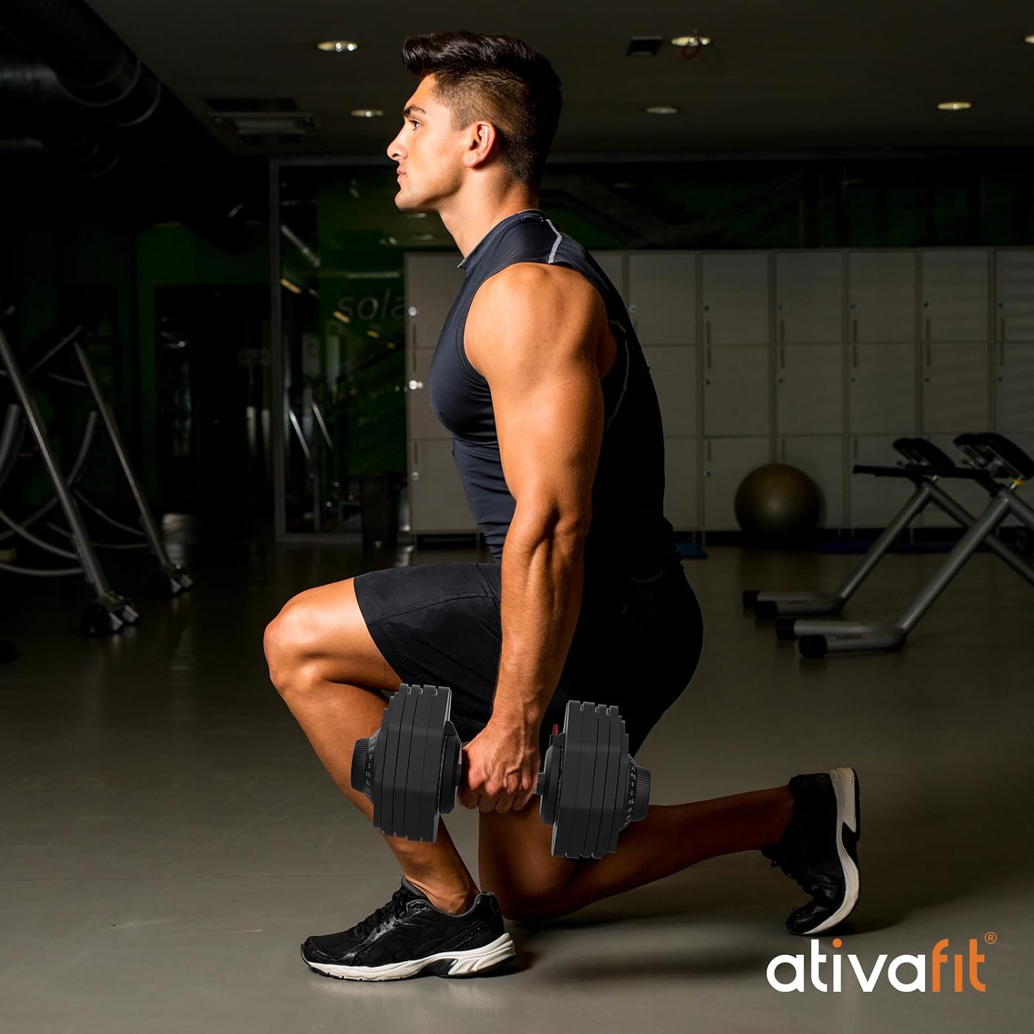 ATIVAFIT Adjustable Dumbbells Set of 2, 5–88LB Quick Adjust Free Weights with Double Safety Lock & Anti-Slip Steel Handle, Space Saving Home Gym Equipment for Full Body Strength Training