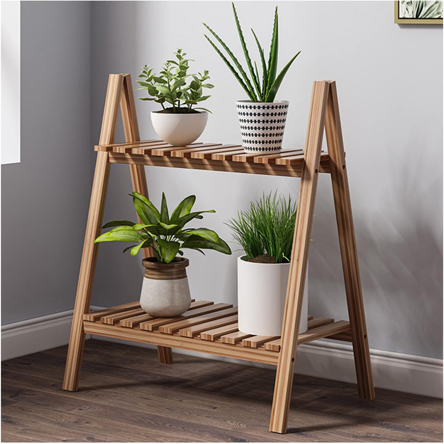 Potting Bench Work Station Outdoor Garden Potting Bench Work Station, Two Layers Workbench Planting & Gardening Station (Brown)