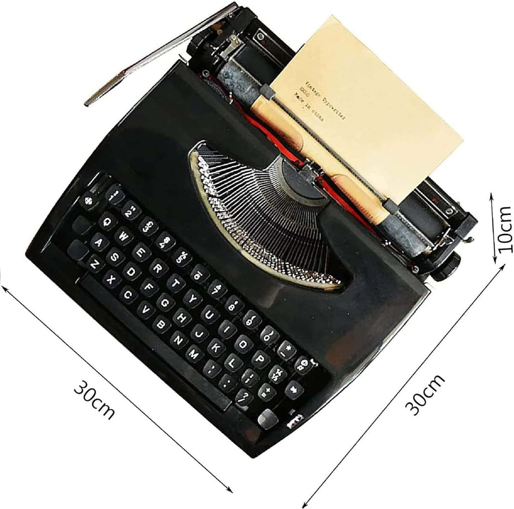 Classic Manual Typewriter, Traditional Portable Vintage Typewriter Deeply Restored by Craftsmen, Manual Typewriter for Writing, Literary Retro Collection Gift, Easy to Use Machinery Typewriter,Black