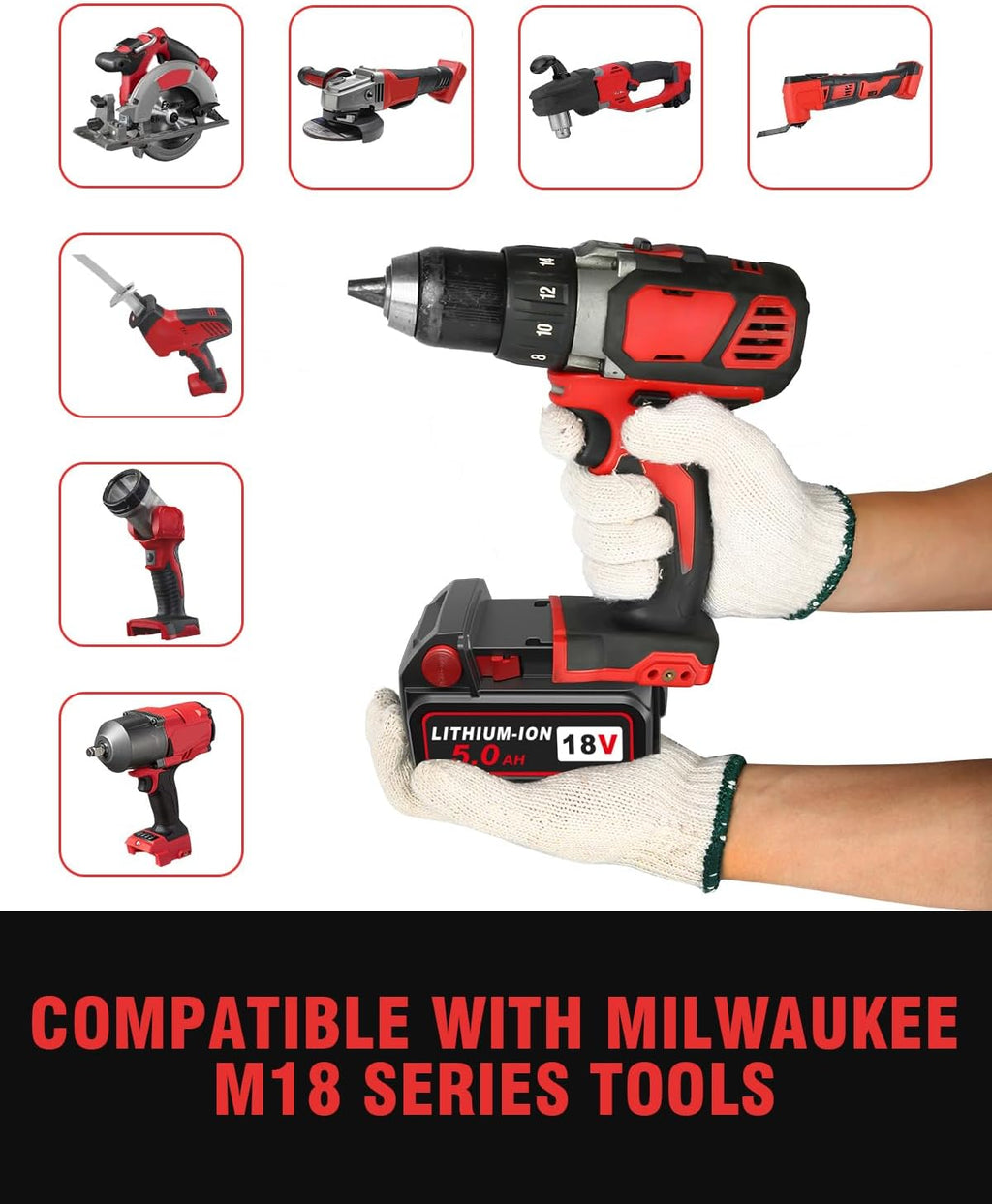 18v Battery Replacement for Milwaukee M18 Battery,6.0Ah High-Capacity Batteries Compaitble with Milwaukee Tools and Charger,2024 Version/New Patented (6Pack)