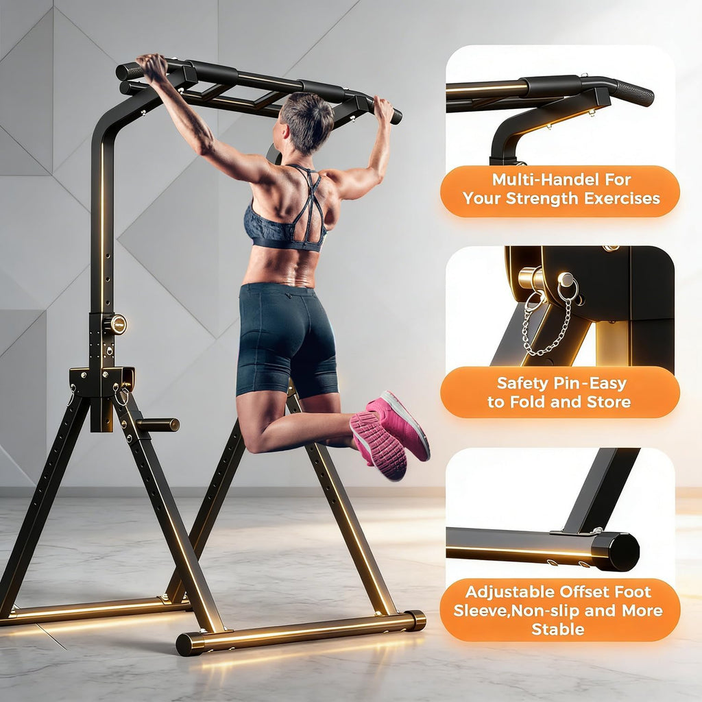 ZENOVA Pull Up Bar, Multi-Function Pull Up Dip Bar Station, Home Gym Workout Strength Training Equipment for Men Women Muscle Building