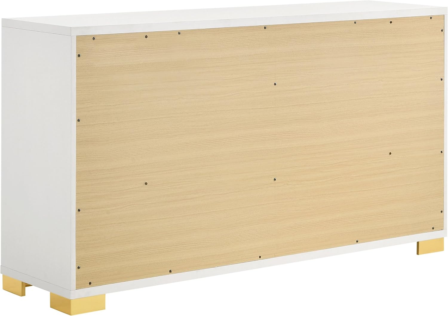 Coaster Home Furnishings Marceline Contemporary 4-Piece Bedroom Set Full Size LED Panel Bed Frame 51-inch Headboard White 222931F-S4