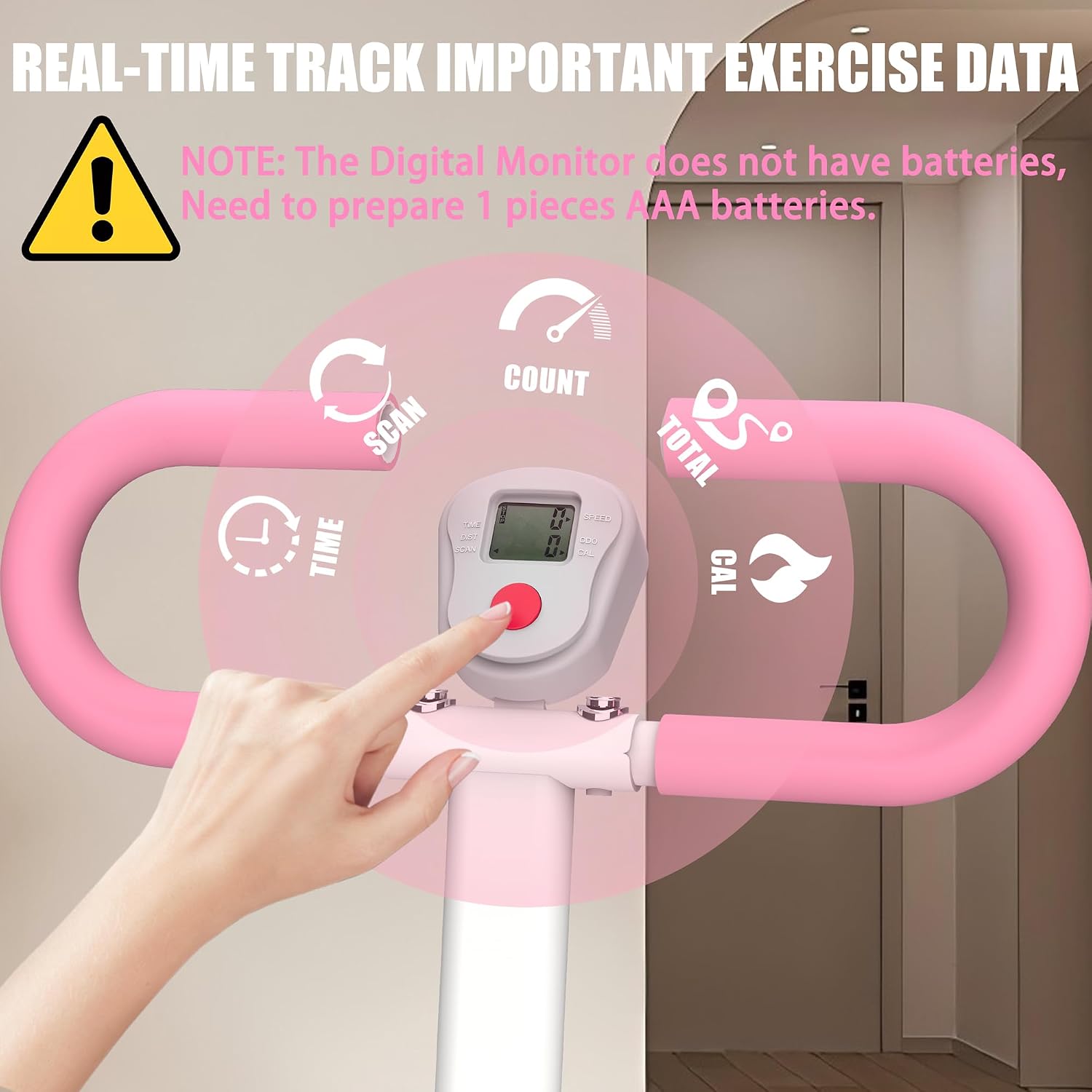 Stair Stepper for Home, 265lbs Vertical Climber Machine for Full-Body Exercise, Resistance Home-Upgrade Climber Fitness Equipment with Stable Frame Adjustable Handlebar for Women Men, Pink