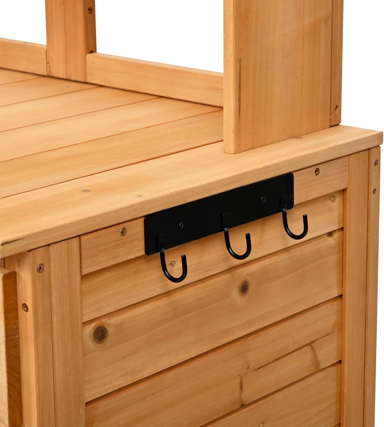 Merax Outdoor Potting Bench, Large Horticulture Work Table Workstation with Storage Cabinet Shelf & Planting Working Console for Patio/Lawn/Garden, Natural