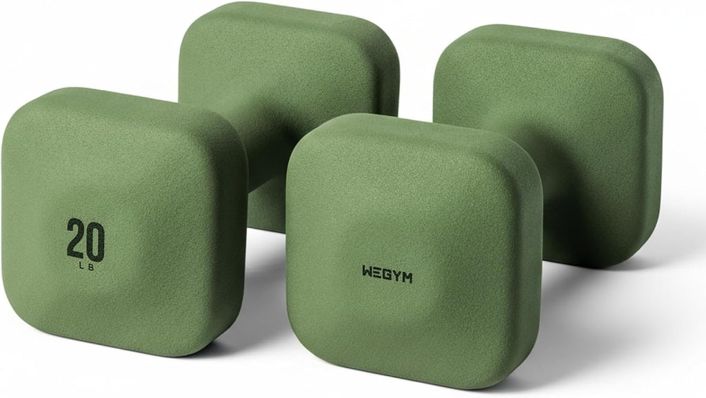 WeGym SafeGrip Square Dumbbells with Anti Slip Handles, Aesthetic Free Weights for Home Workouts, Stable Design Prevents Rolling during Floor Exercises