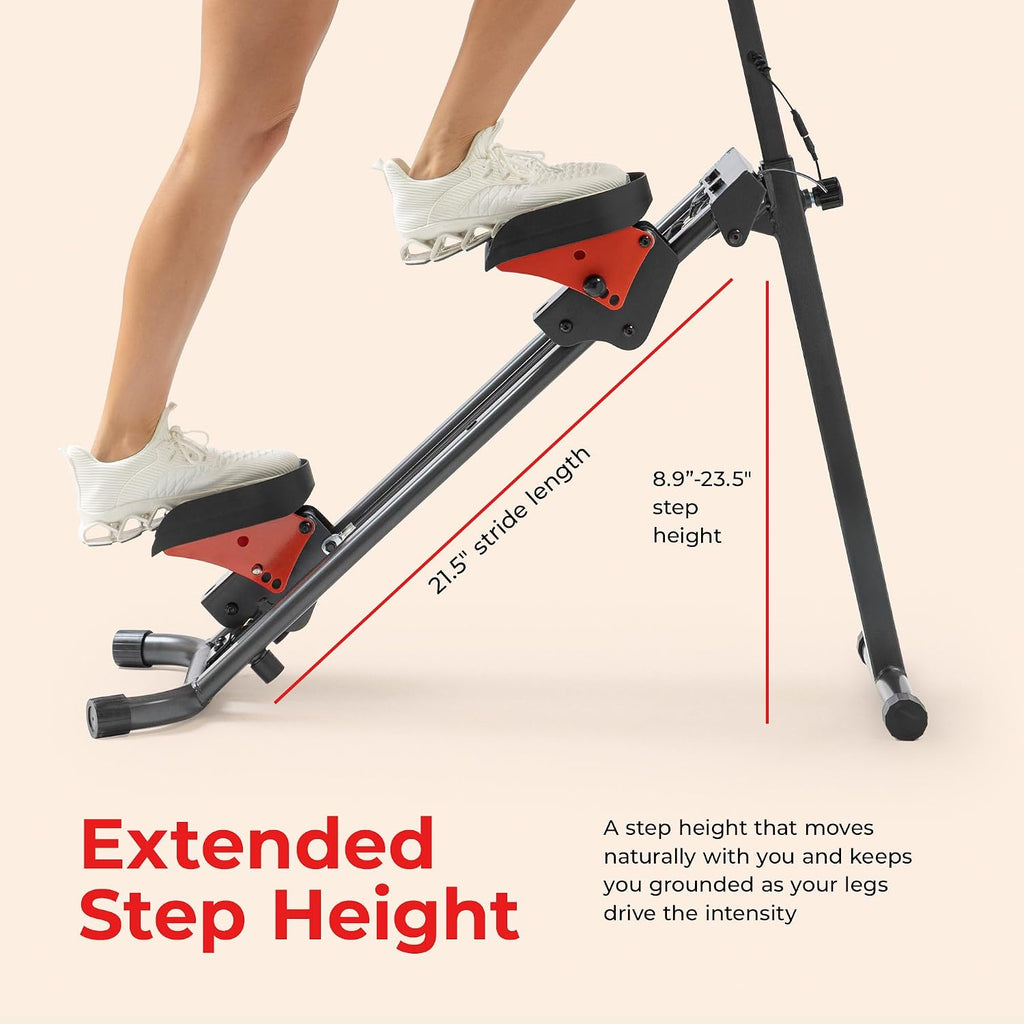 Sunny Health & Fitness Stair Stepper & Climber Exercise Equipment for Home Workout, Compact Cardio Training Machine