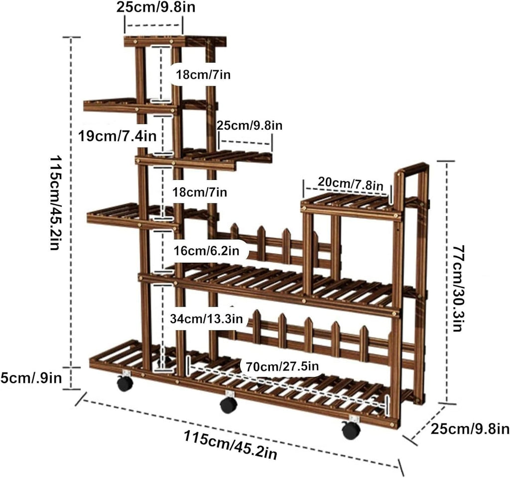Potting Bench Table,Garden Potting Table, Wooden Plant Stand Indoor Outdoor Tall Plant Rack Display Holder Planter Organizer Tabletop Plant Organizer for Garden Balcony Patio Bedroom Office