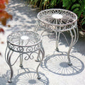 2Pcs Metal flower stand, Heavy Duty Plant Pot Shelf,Outdoor Garden Potting Bench Table,Iron Flower Pot Stands/rack,Outdoor/Indoor Plant Display Rack,for Home Garden Backyard Patio,White