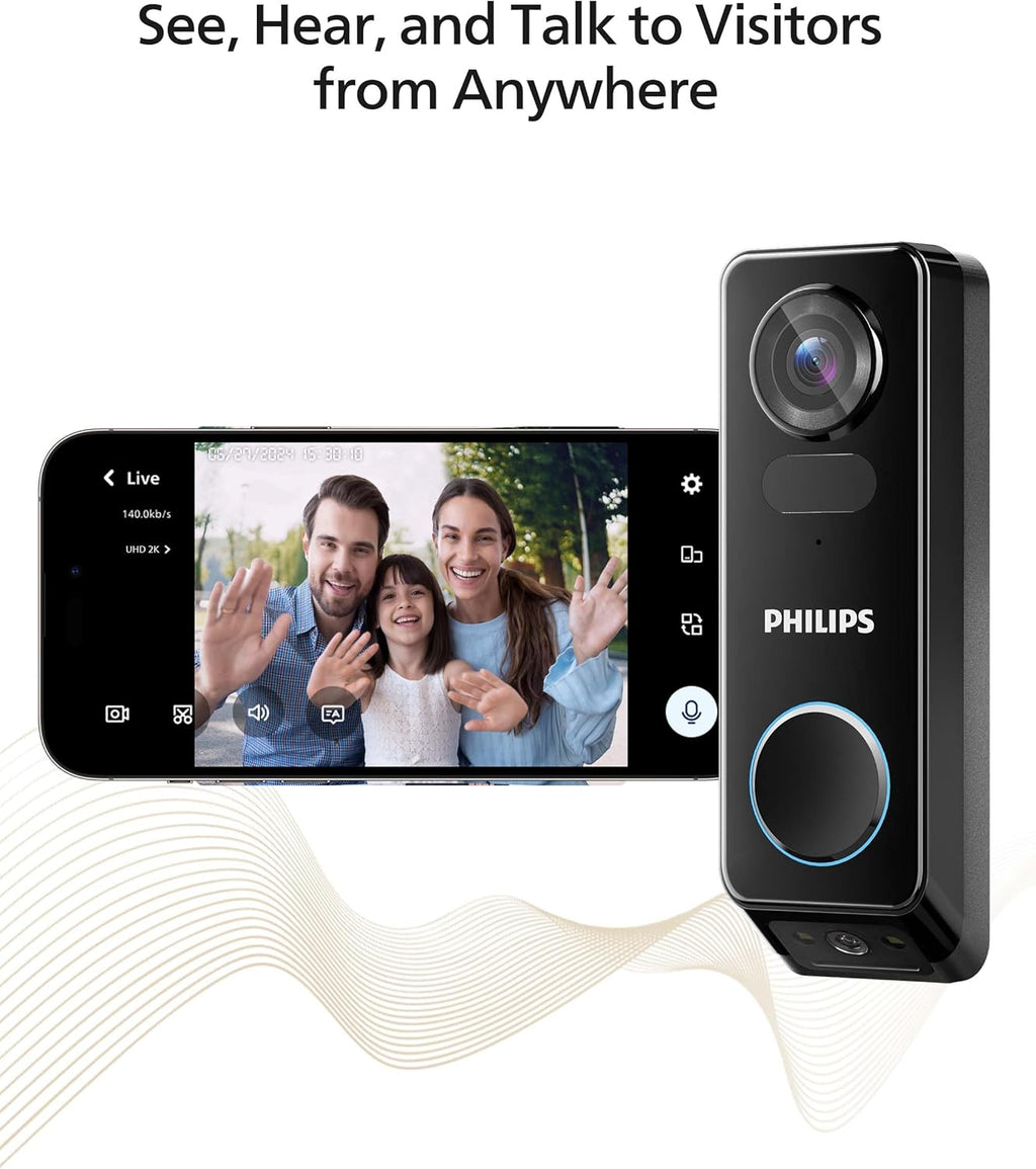 Philips Wi-Fi Door Lock Bundle with Security Video Doorbell Camera