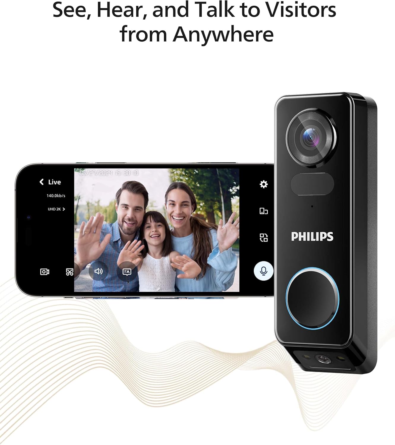 Philips Wi-Fi Door Lock Bundle with Security Video Doorbell Camera