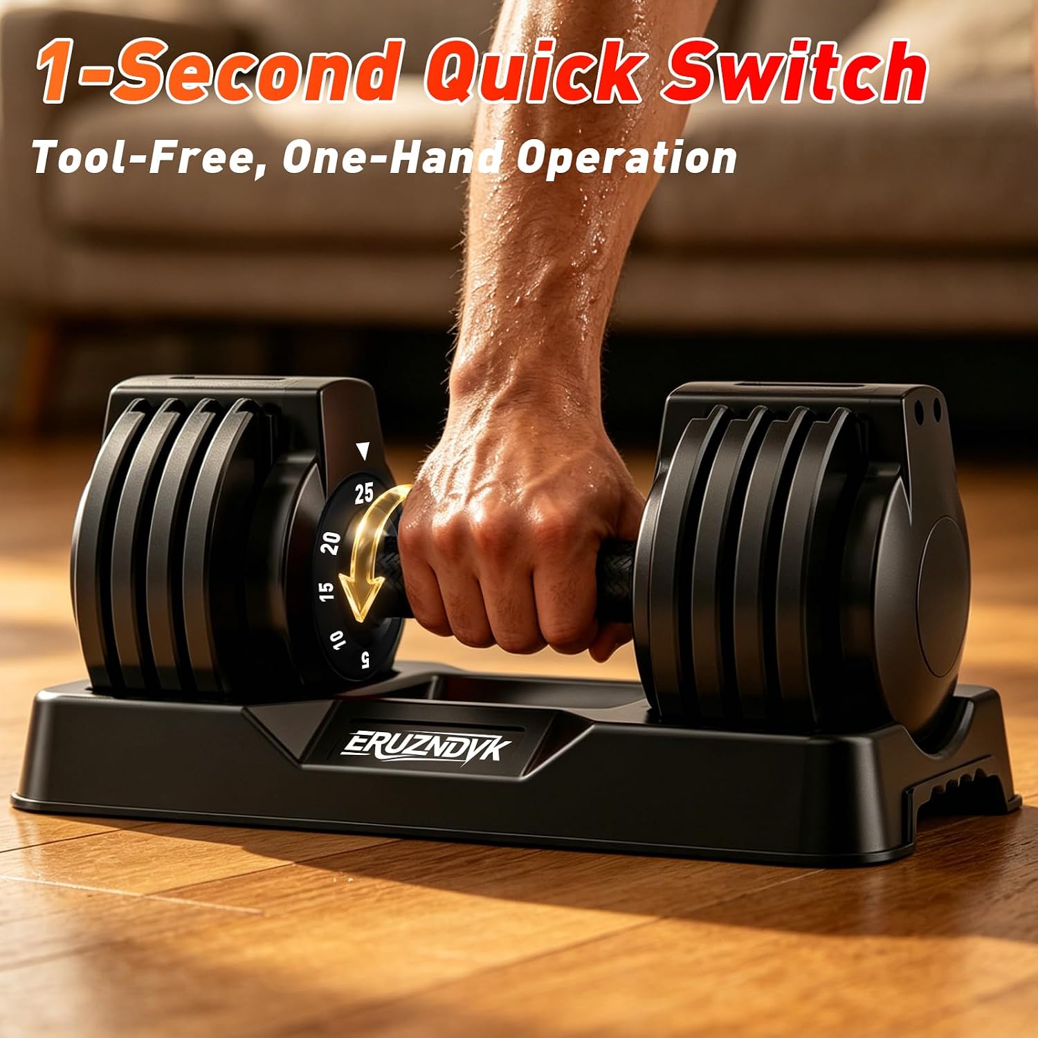 25/55lb Pair Adjustable Dumbbell Set, Adjustable Dumbbells Set of 2, 5 in 1/10 in 1 Free Weights Dumbbells Set with Anti-Slip Texture Handle, Weight Set For Home Gym Suit both Men and Women
