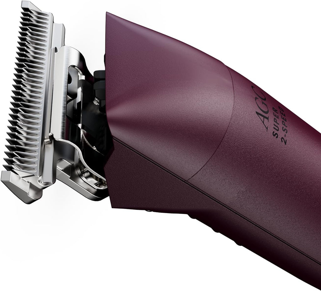 Andis 23330 Professional AGC Super 2-Speed Horse Clipper with Detachable Blade - Cool & Quiet Running Design - Includes Ultra Edge Size T-84 Blade for Complete Horse Grooming - Burgundy