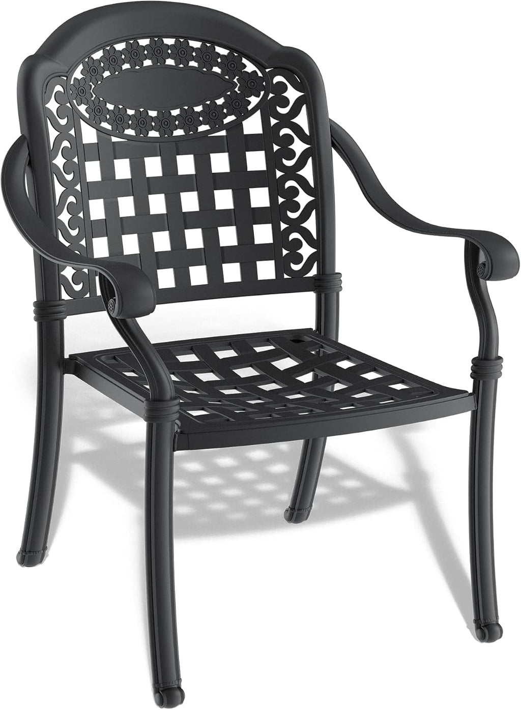 (Cushions in Random Colors) 5-Piece Set of Cast Aluminum Patio Furniture with Cushions