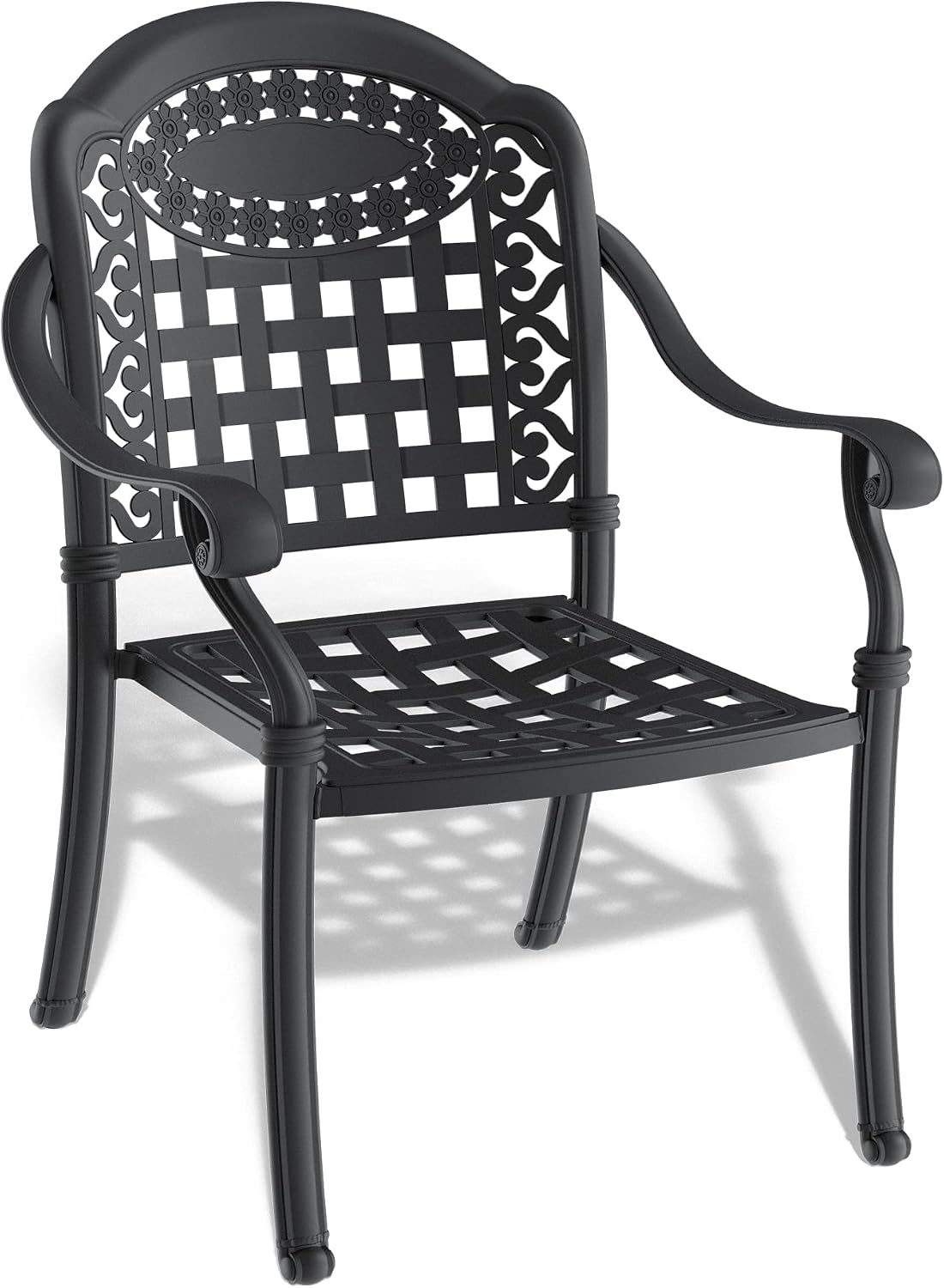 (Cushions in Random Colors) 5-Piece Set of Cast Aluminum Patio Furniture with Cushions