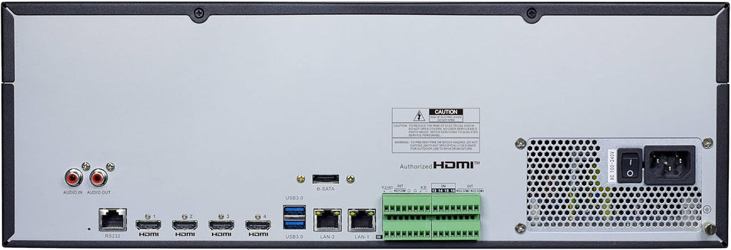 GW Security 128 Channel 6K 12MP NVR Video Recorder Alone, Supports up to 128 x 12MP/8MP/5MP IP Cameras, Supports up to 288TB Storage and 8K HDMI (GW55128NSN)