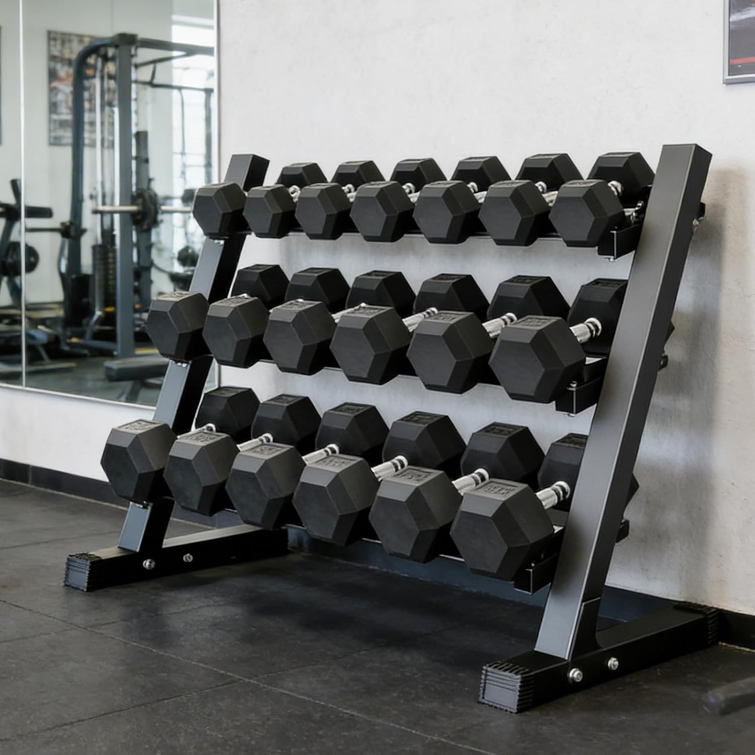 550LB 450LB 350LB Dumbbell Set with Rack Rubber Coated Dumbbells 5-50 Hex Weights Dumbbells Set for Home Workout Complete Weight Set with Rack Heavy