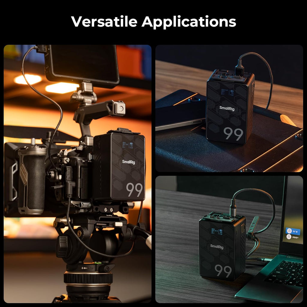 SMALLRIG V Mount Battery, 99Wh / 6800mAh V Mount Battery with 65W Output, 2.5H Full Charge, PD 3.0 USB-C Fast Charging, for Filmmakers, Cameras, Camcorders, Phones, Monitors, Video Lights