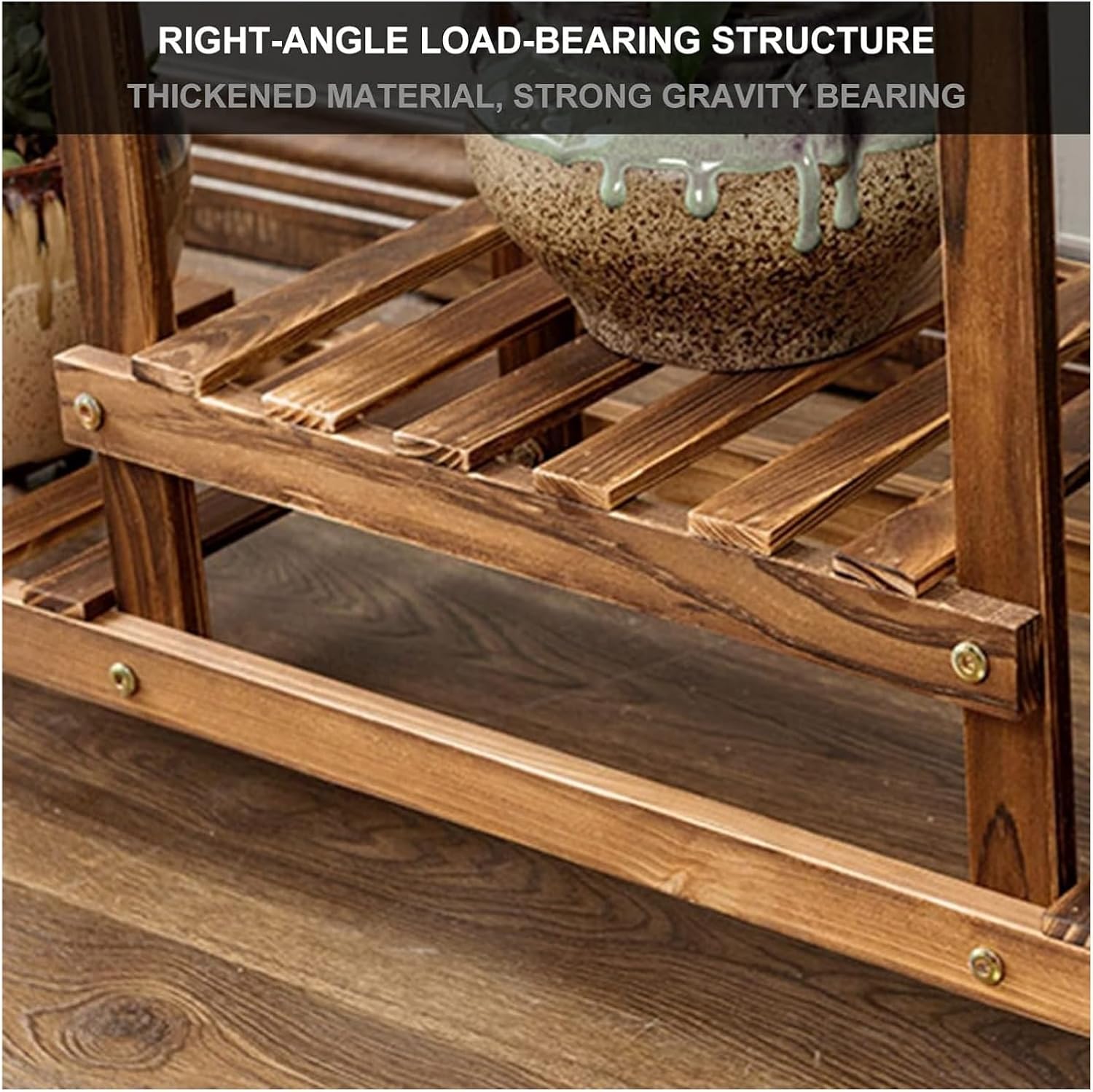 Potting Bench Table,Garden Potting Table, Plant Rack Flower Pot Organizer Outdoor Shelf 6-Tiered Plant Rack Display Holder Planter Organizer Garden Plant Shelf Rack Holder in Corner Living Room Balcon