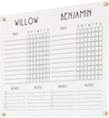 Personalized Acrylic Chore Chart for Wall (31'Wx23'H, Champagne Gold Standoffs)