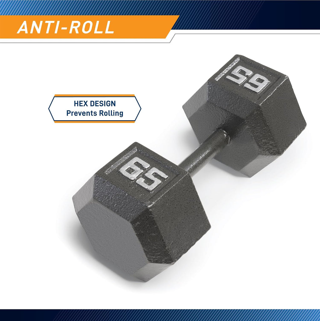 Marcy Cast Iron Hex Dumbbells Collection - Available size from 3-lb to 100-lb, SOLD INDIVIDUALLY